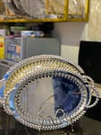 2pcs Luxurious Stainless Steel Serving Trays