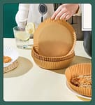 100 Pcs Disposable Round Paper Liners for Air Fryer Baskets, Grease-Proof and Heat-Resistant