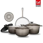 4 Set C&E Creative Art Enameled Cast Iron Cookware Set