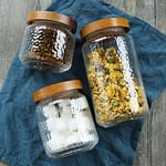 3-Piece Glass Storage Jar Set with Airtight Wooden Lids