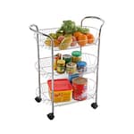 3-Tier Metal Utility Cart with Wheels