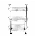 3-Tier Metal Utility Cart with Wheels