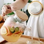 Heat-Resistant Borosilicate Glass Teapot with Wooden Lid
