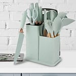 Comprehensive Silicone Kitchen Utensil and Knife Set with Holder
