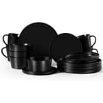 16 Pcs Dinner Set (Stone Lain Celina Black Stoneware)