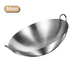60cm Stainless Steel Wok Pan with Dual Handles