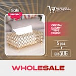 Crystal Luxury Tissue Holder / Box Cover (Gold Finish)
