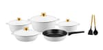6-Piece Non-Stick Coated Cast Iron Cookware Set