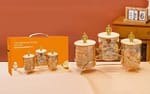 3-Piece Glass Canister Set with Wooden Lids