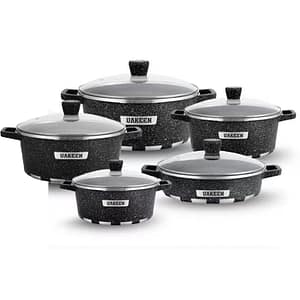 UAKEEN VK-45 Die-Cast Granite Cookware Set (5-Piece)