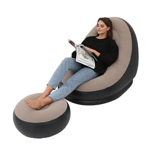 Inflatable Lounge Chair and Footstool Set
