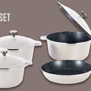 Vakeen VK-57 Die-Cast Granite Cookware Set (4-Piece)
