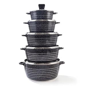 10-Piece Granite & Marble Non-Stick Cookware Set