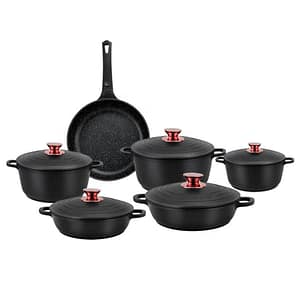 6-Piece Non-Stick Coated Cast Iron Cookware Set