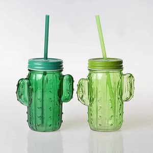 Cactus-Shaped Glass Mason Jar