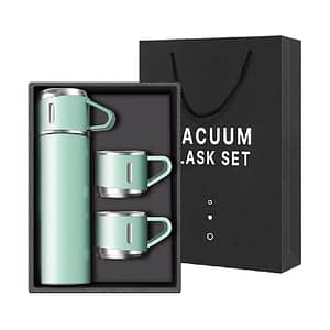 Insulated Vacuum Flask Set with Cups