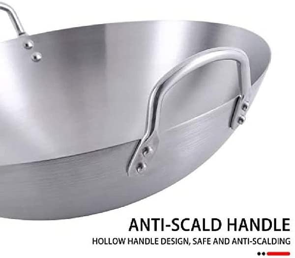 50cm Stainless Steel Wok Pan with Dual Handles