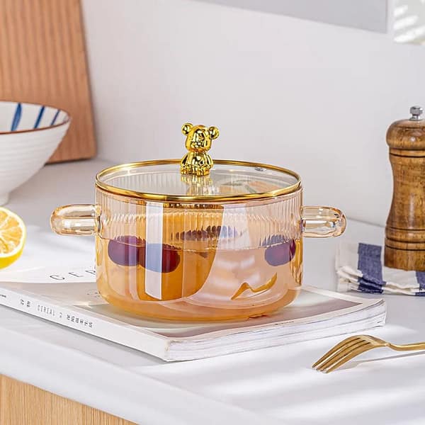 Glass cooking pot