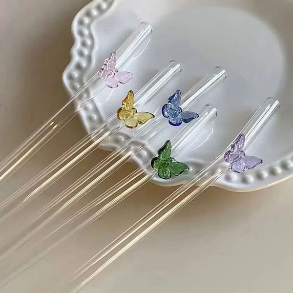 4 pcs glass straw