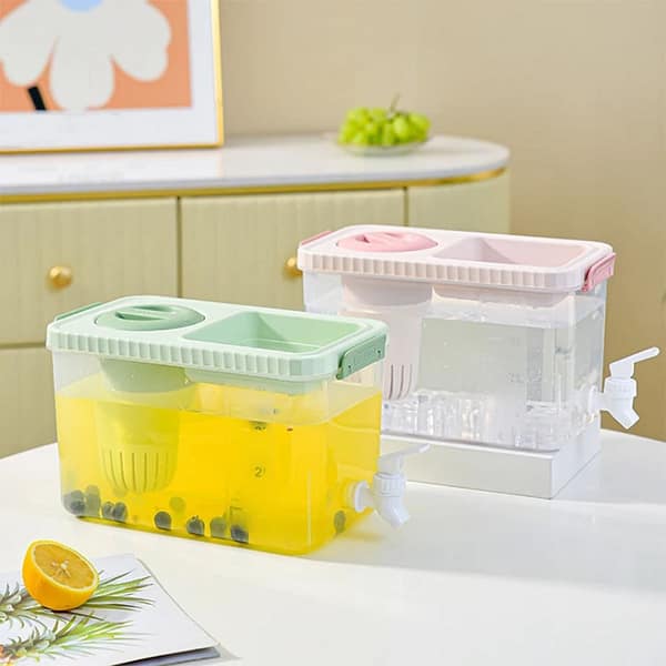 4L Fridge Storage Beverage Dispenser – Hot & Cold Drink Container with Removable Spout