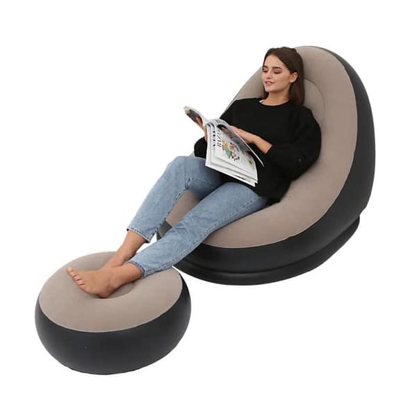 Inflatable Lounge Chair and Footstool Set