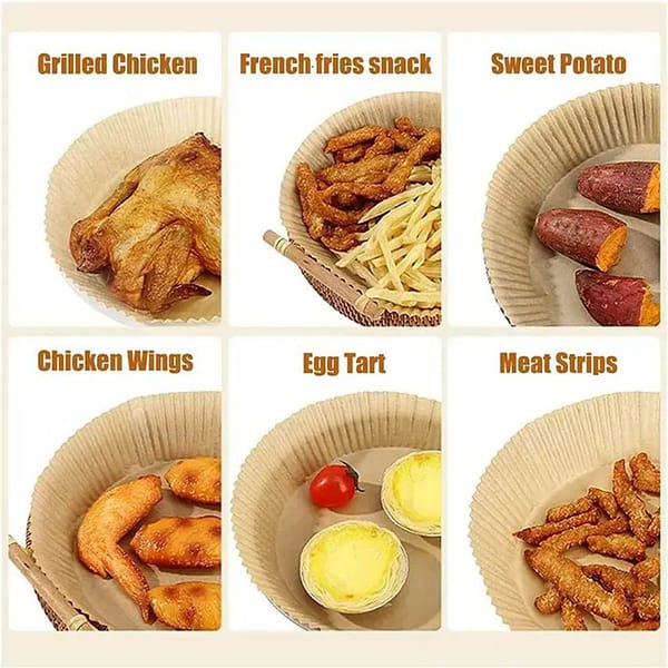100 Pcs Disposable Round Paper Liners for Air Fryer Baskets, Grease-Proof and Heat-Resistant