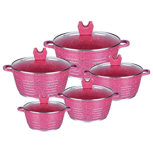10-Piece Granite & Marble Non-Stick Cookware Set