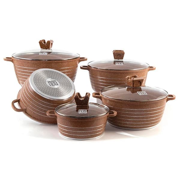 10-Piece Granite & Marble Non-Stick Cookware Set