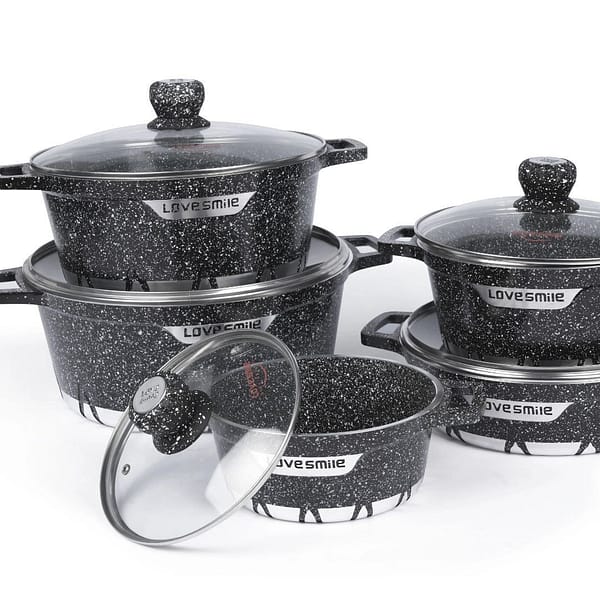 Life Smile 5-Piece Granite Coated Non-Stick Serving Dishes