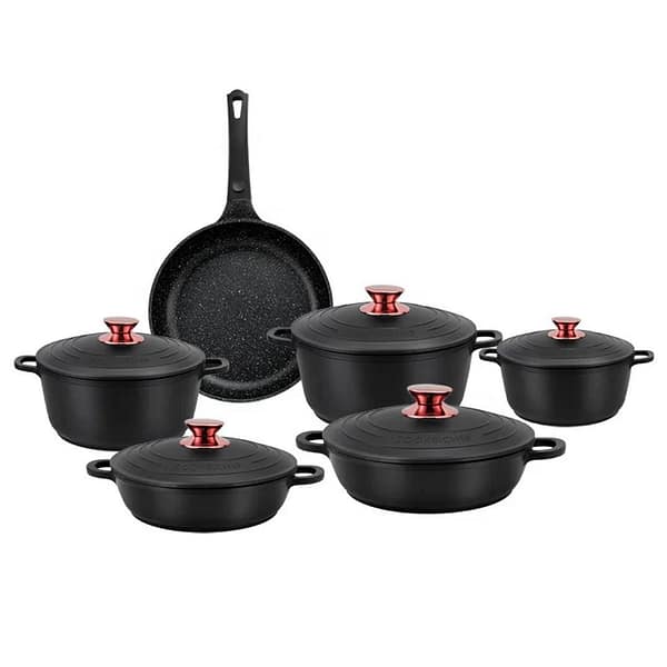 6-Piece Non-Stick Coated Cast Iron Cookware Set