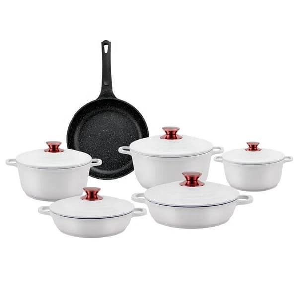 6-Piece Non-Stick Coated Cast Iron Cookware Set