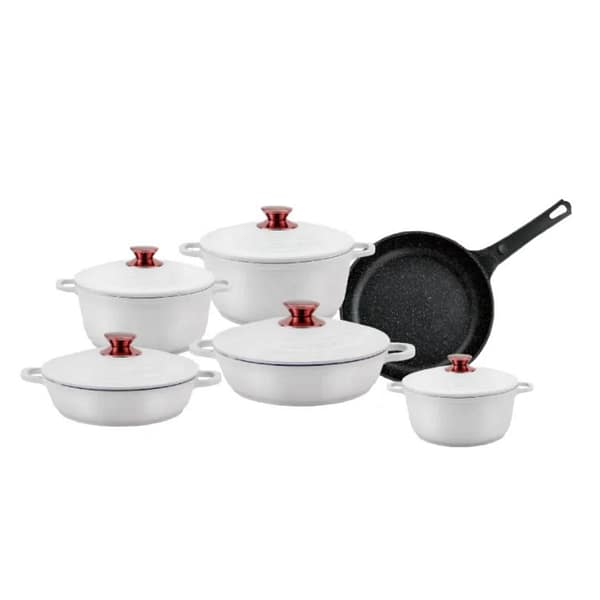 6-Piece Non-Stick Coated Cast Iron Cookware Set