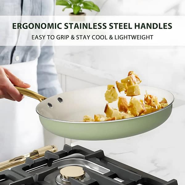 Ceramic Non-Stick Pots and Pans Set with Utensils