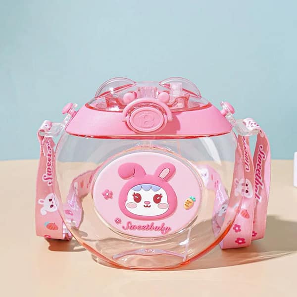 Cute Donut-Shaped Kids Water Bottle with Straw