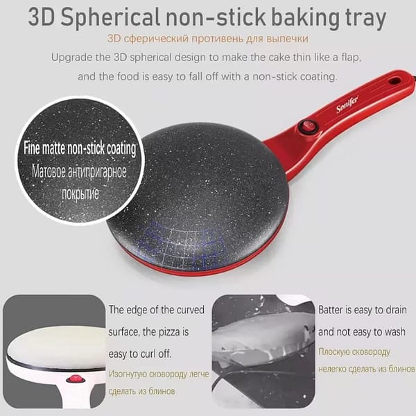 Electric Crepe, Pancake, and Pizza Maker