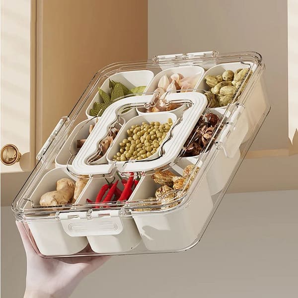 9-Compartment Portable Snack Container