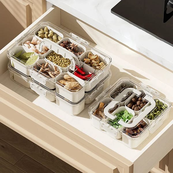 9-Compartment Portable Snack Container