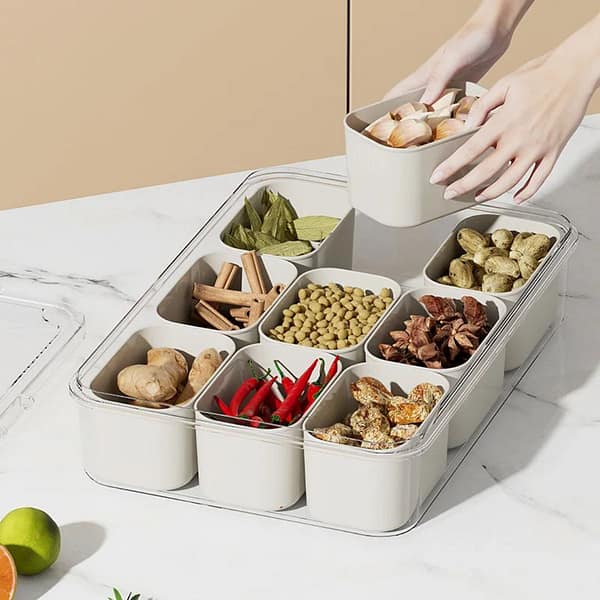 9-Compartment Portable Snack Container