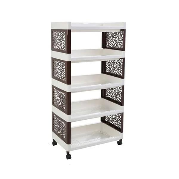 5 tier plastic storage trolley