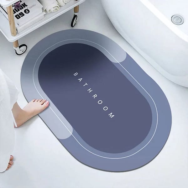 Oval Water-Absorbent and Anti-Slip Bathroom Mat