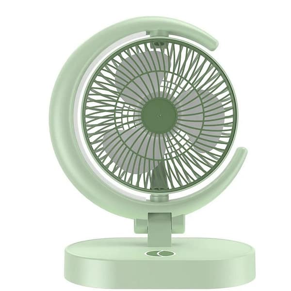 Rechargeable Fan with Light (Half-Moon Design, 4-Speed)