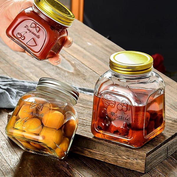 Dinganxile 500ml Square Glass Storage Jar / Bottle