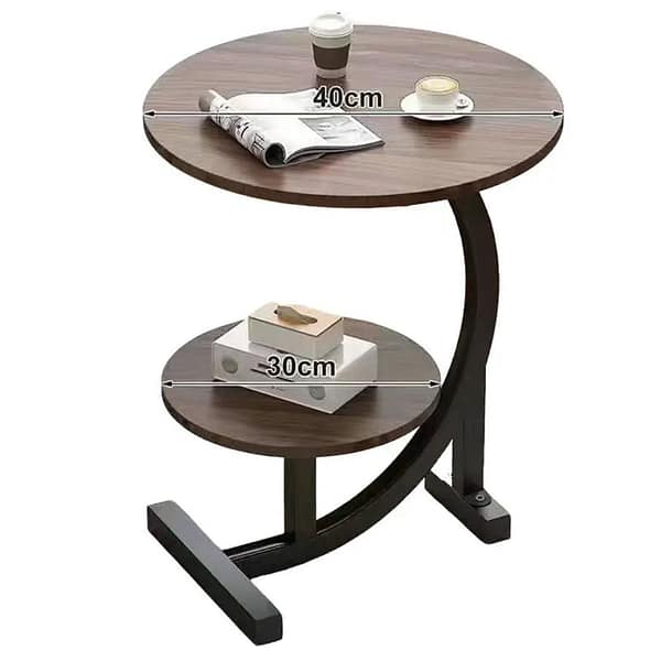 2 Compartment / 2-Tier C-Shaped Side Table