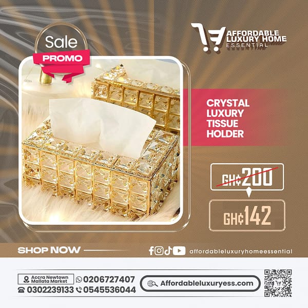 Rectangular Crystal Luxury Tissue Holder / Box Cover