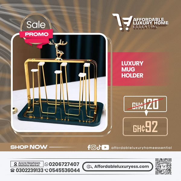 Luxury Gold Iron Mug Holder / Cup Drying Rack Tree