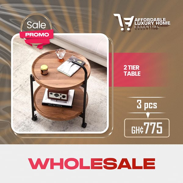 2 Tier Round Movable Side Table (Nordic Style)