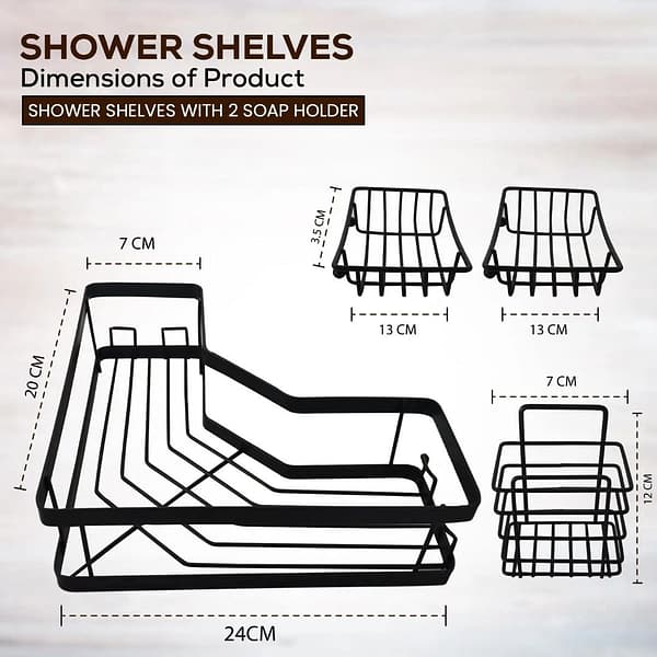 5-in-1 Adhesive Corner Shower Caddy and Bathroom Organizer Set