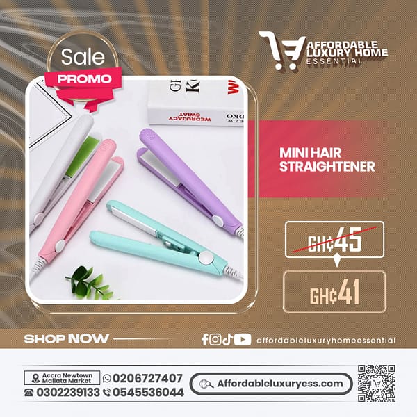 Mini Hair Straightener / 2-in-1 Portable Ceramic Flat Iron