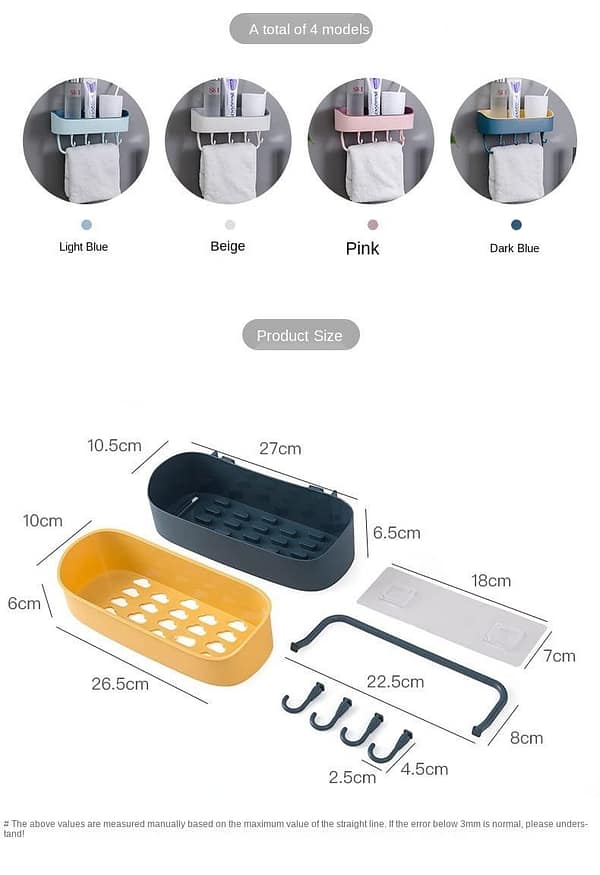Multi-functional Shelf (Wall-Mounted Plastic Storage Rack)
